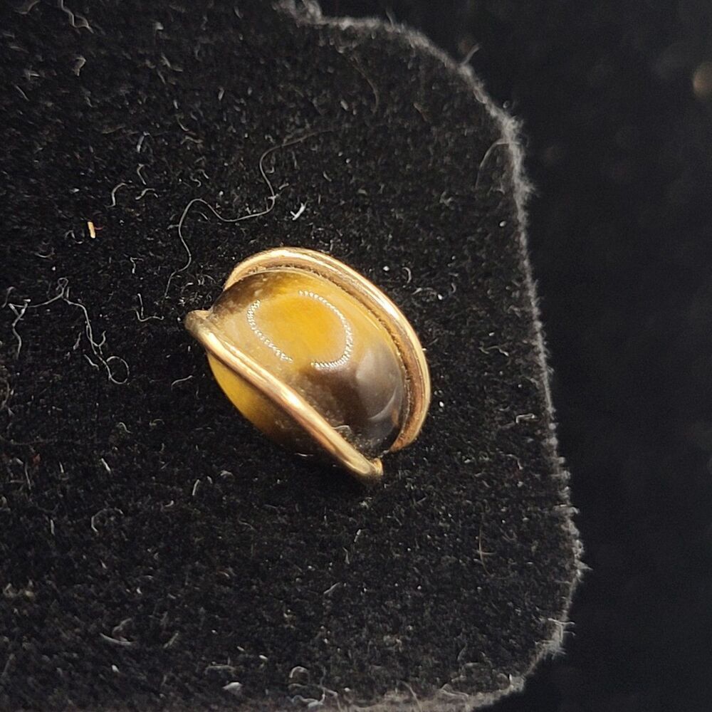 Vintage 90s Avon Tiger's Eye Post Stud Earrrings 0.3in